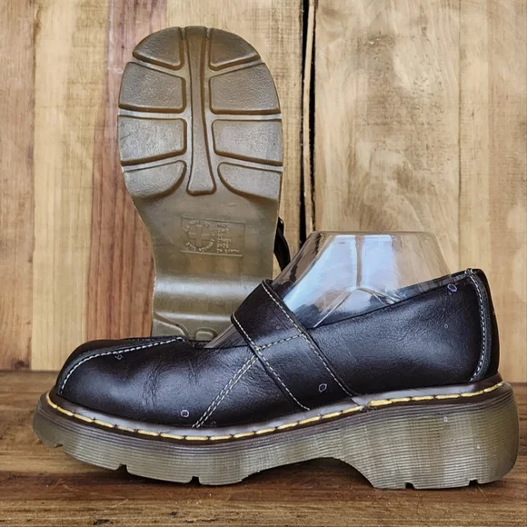 Dr. Martens Rare Flower Embossed Chunky Platform Mary Jane - Picture 12 of 13